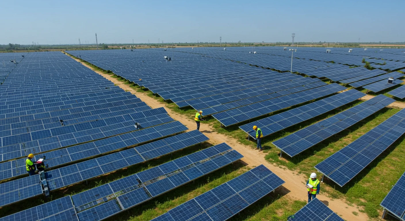O&M Cost of Solar Power Plant in India: What to Know 1 Solar power plant maintenance in India by skilled Infisol Energy technicians.