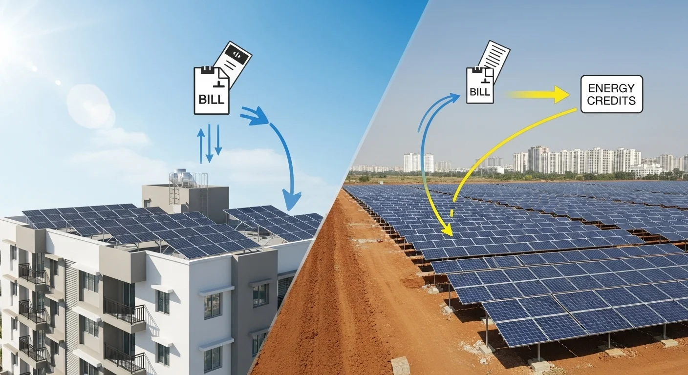 Virtual Net Metering (VNM) – A Game Changer for Maharashtra Housing Societies 4 Two ways to benefit from VNM